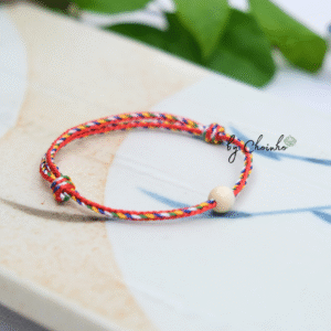 Vòng tay ngũ sắc dây 2.0mm phối hạt dâu tằm trắng cho trẻ em - Chồi Nhỏ