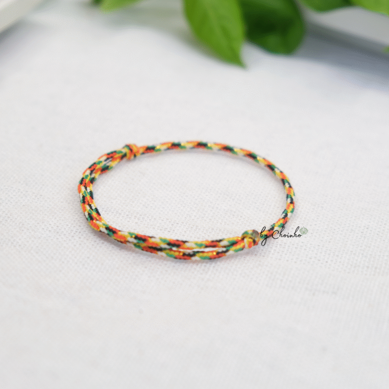 Vòng tay ngũ sắc dây 2.0mm màu vàng kim freesize cho người lớn-Chồi Nhỏ - Ảnh 2
