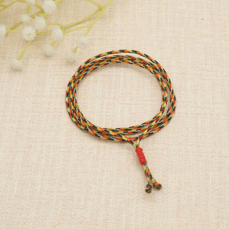 Vòng tay ngũ sắc vàng kim thắt nút dẹt- freesize nam- Chồi Nhỏ - Ảnh 2
