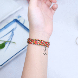 Vòng tay ngũ sắc Ấn Độ dây 3.0mm thắt 5 vòng- freesize nữ- Chồi Nhỏ