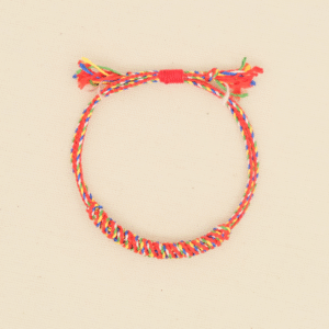 Vòng tay ngũ sắc Nepal thắt nút kim cang kèm tua rua- freesize nam- Chồi Nhỏ