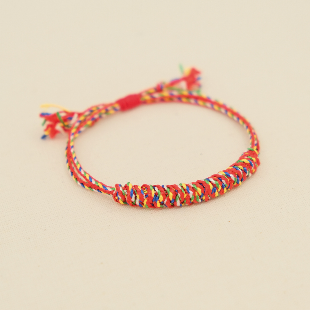 Vòng tay ngũ sắc Nepal thắt nút kim cang kèm tua rua- freesize nam- Chồi Nhỏ 3 Vòng tay ngũ sắc Nepal thắt nút kim cang kèm tua rua- freesize nam- Chồi Nhỏ - Ảnh 3