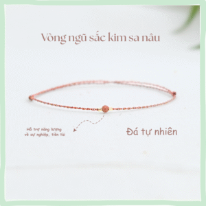 Vòng chân chỉ ngũ sắc phối đá kim sa nâu- freesize mọi cổ chân- Chồi Nhỏ