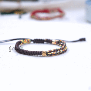 Vòng tay ngũ sắc dây tết đủ màu xinh xắn, phối charm Omani - Chồi Nhỏ