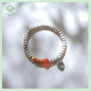 Vòng tay Bồ Đề tinh nguyệt phối charm treo hình phật | hạt bồ đề dẹt 6x4mm charm bạc cổ| theo cỡ tay | Chồi Nhỏ