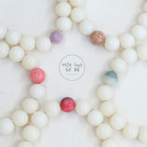 Vòng tay Bồ Đề tinh nguyệt 10 ly mix 1 hạt bồ đề lục tự | hạt bồ đề tròn 10mm| freesize | Chồi Nhỏ