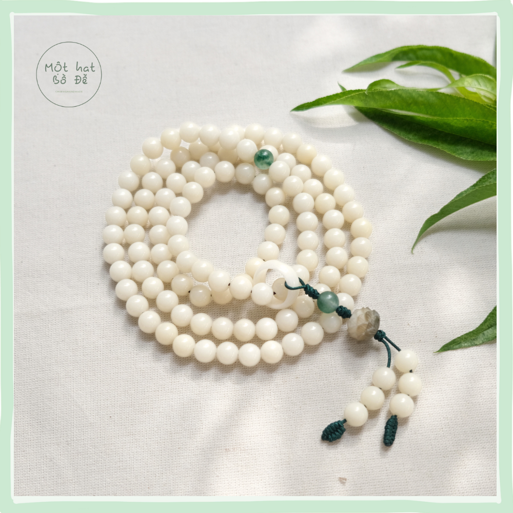 Chuỗi 108 hạt Bạch ngọc Bồ Đề 8ly - Niệm Phật, Tịnh Tâm|Chồi Nhỏ 1 Chuỗi 108 hạt Bạch ngọc Bồ Đề 8ly - Niệm Phật, Tịnh Tâm|Chồi Nhỏ
