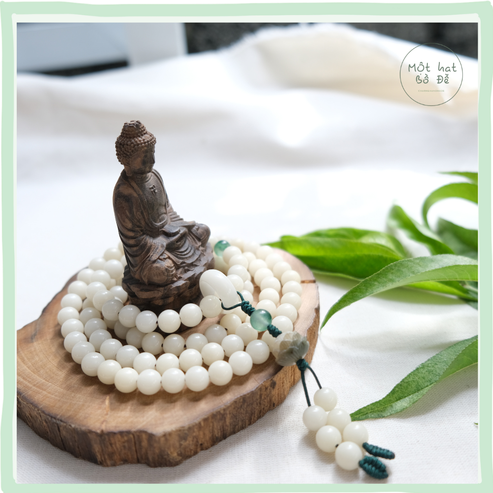 Chuỗi 108 hạt Bạch ngọc Bồ Đề 8ly - Niệm Phật, Tịnh Tâm|Chồi Nhỏ 5 Chuỗi 108 hạt Bạch ngọc Bồ Đề 8ly - Niệm Phật, Tịnh Tâm|Chồi Nhỏ - Ảnh 5