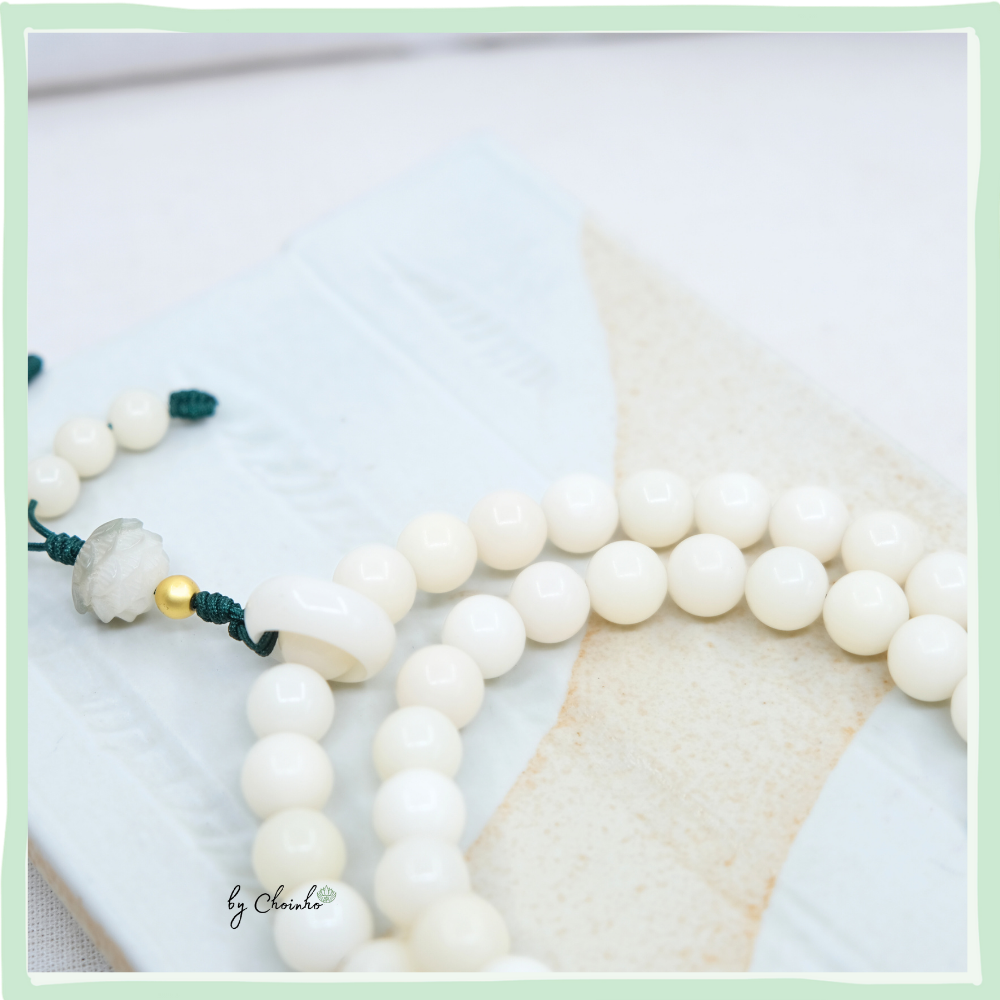 Chuỗi 54 hạt Bạch ngọc Bồ Đề 10ly - Niệm Phật, Tịnh Tâm|Chồi Nhỏ 7 Chuỗi 54 hạt Bạch ngọc Bồ Đề 10ly - Niệm Phật, Tịnh Tâm|Chồi Nhỏ - Ảnh 7