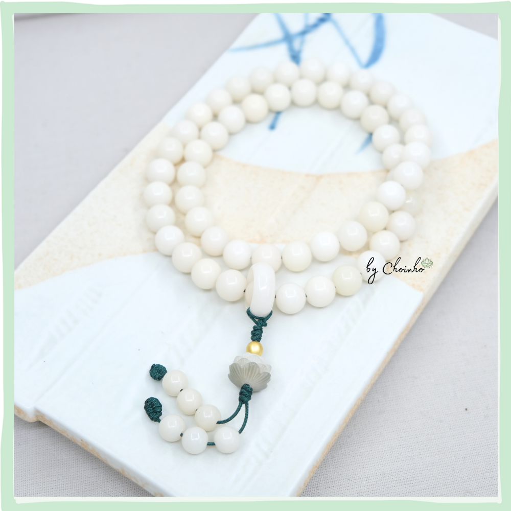 Chuỗi 54 hạt Bạch ngọc Bồ Đề 10ly - Niệm Phật, Tịnh Tâm|Chồi Nhỏ 1 Chuỗi 54 hạt Bạch ngọc Bồ Đề 10ly - Niệm Phật, Tịnh Tâm|Chồi Nhỏ