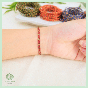 Vòng tay ngũ sắc phối chỉ màu theo mệnh kim mộ thủy hỏa thổ: dây ngũ sắc 0.8mm phối chỉ màu | Freesize cho mọi cổ tay