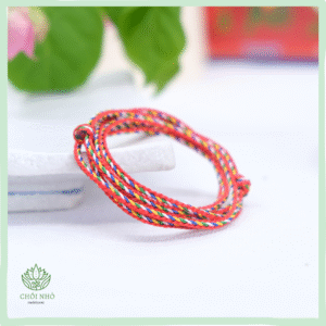 Vòng ngũ sắc cho nam | Vòng tay ngũ sắc quấn 5 vòng màu đỏ dây 2.0 ly | Chồi Nhỏ