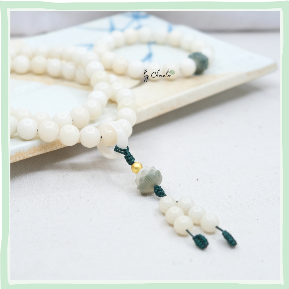 Chuỗi 54 hạt Bạch ngọc Bồ Đề 10ly - Niệm Phật, Tịnh Tâm|Chồi Nhỏ 2 Chuỗi 54 hạt Bạch ngọc Bồ Đề 10ly - Niệm Phật, Tịnh Tâm|Chồi Nhỏ - Ảnh 2