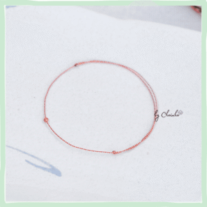 Vòng ngũ sắc phối hạt kim sa đeo chân | dây 0.5 ly đỏ phối 1 hạt kim sa | freesize mọi cỡ chân | Chồi Nhỏ