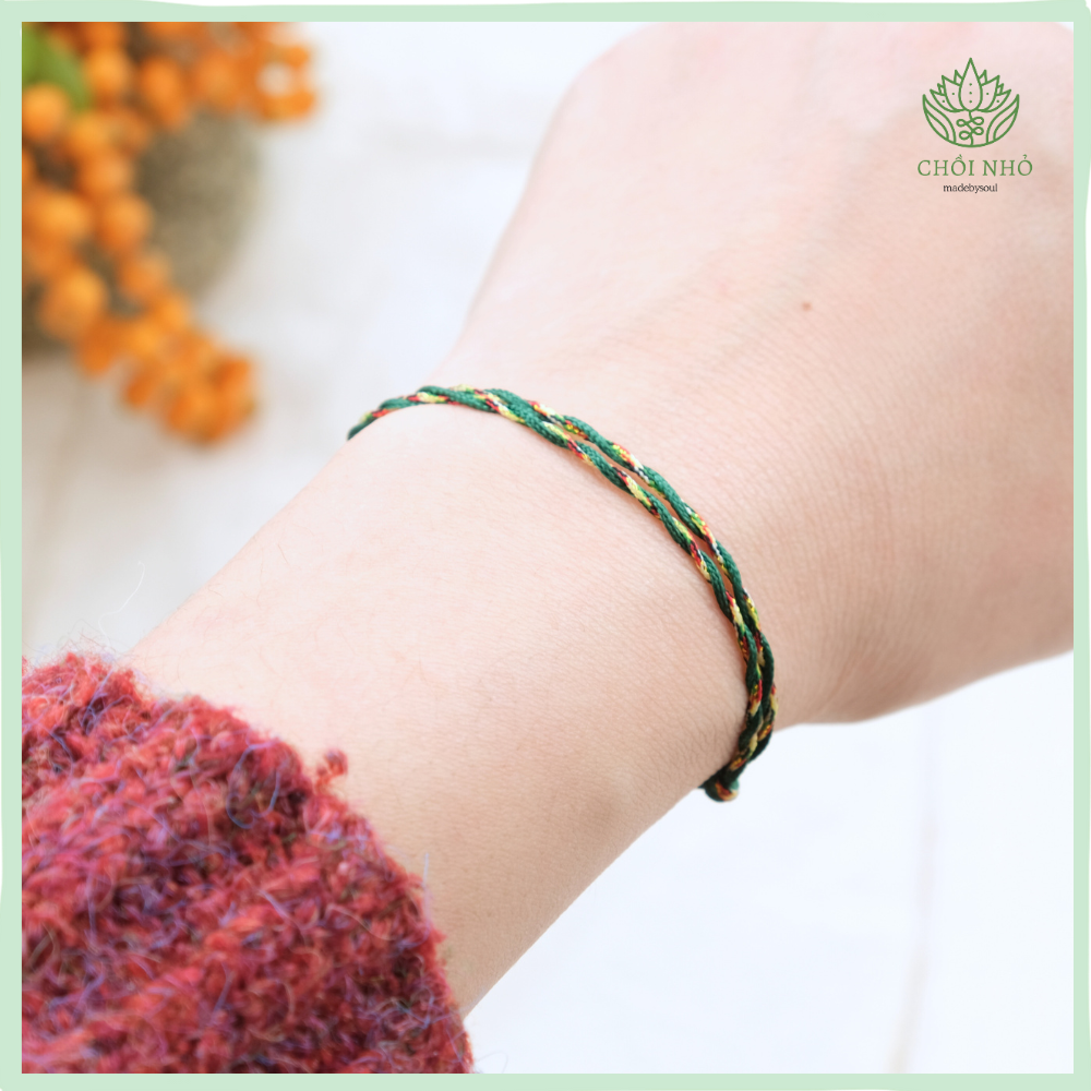Vòng chân ngũ sắc xanh lá phối hoa mẫu đơn vàng | dây 0.8mm hai màu đỏ xanh lá phối hoa mẫu đơn vàng | Vòng tay ngũ sắc Chồi Nhỏ 4 Vòng chân ngũ sắc xanh lá phối hoa mẫu đơn vàng | dây 0.8mm hai màu đỏ xanh lá phối hoa mẫu đơn vàng | Vòng tay ngũ sắc Chồi Nhỏ - Ảnh 4