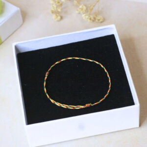 Vòng tay ngũ sắc - dây 0,8 ly, màu vàng kim, freesize có thể điều chỉnh cho mọi cỡ tay người lớn - Chồi Nhỏ