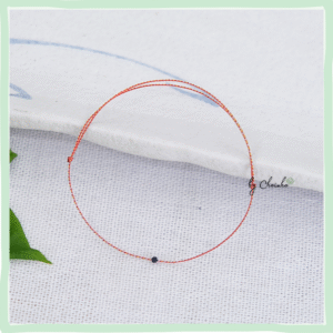 Vòng ngũ sắc phối hạt kim sa đeo chân | dây 0.5 ly màu đỏ phối 1 hạt kim sa lam| freesize | Chồi Nhỏ