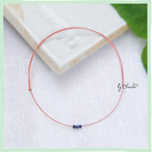 Vòng ngũ sắc phối hạt kim sa đeo tay | dây 0.5 ly đỏ phối 3 hạt kim sa lam| freesize | Chồi Nhỏ