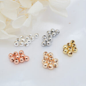 Hạt bi đồng mạ vàng, bạc sáng, màu đông sáng kích thước 3mm - Chồi Nhỏ - hạt bi phối vòng