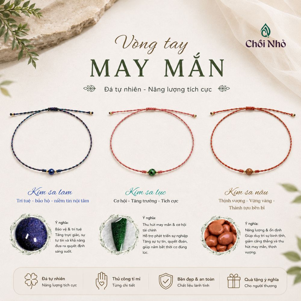 Vòng tay chỉ ngũ mix đá năng lượng | Chồi Nhỏ | Vòng tay vòng chân chỉ ngũ sắc phối đá tự nhiên 1 Vòng tay chỉ ngũ mix đá năng lượng | Chồi Nhỏ | Vòng tay vòng chân chỉ ngũ sắc phối đá tự nhiên