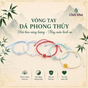 Vòng tay dây tết hệ gen mix đá phong thủy theo mệnh | Chồi Nhỏ | vòng dây tết mix đá tự nhiên | Freesize