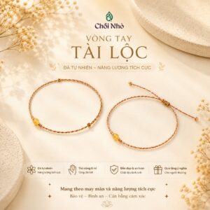 Vòng ngũ sắc dây xoắn đỏ và vàng kim sợi mảnh mix thạch anh vàng tài lộc