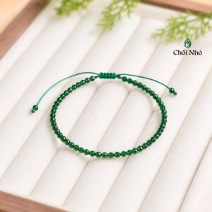 Vòng tay lắc chân đá kim sa lục freesize