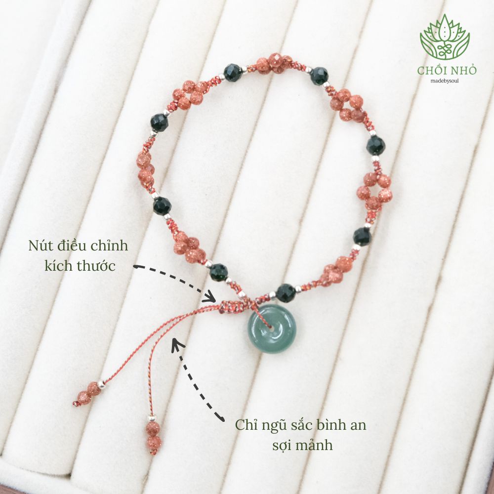 Vòng tay kết hạt kim sa nâu mix Đồng điều Lam Ngọc phong thủy | Chồi Nhỏ | Lắc tay cỏ 4 lá Điều chỉnh kích thước 10 Vòng tay kết hạt kim sa nâu mix Đồng điều Lam Ngọc phong thủy | Chồi Nhỏ | Lắc tay cỏ 4 lá Điều chỉnh kích thước - Ảnh 10