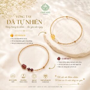Vòng tay ngũ sắc mix Hổ Phách lập phương và garnet
