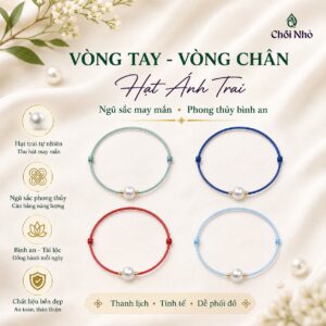 Vòng tay chỉ đỏ sợi mảnh nhiều màu mix hạt ánh trai, freesize