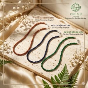 Lắc tay, lắc chân đá kim sa đủ màu hạt 2mm | Chồi Nhỏ | Lắc chân đá chữa lành healing bracelets