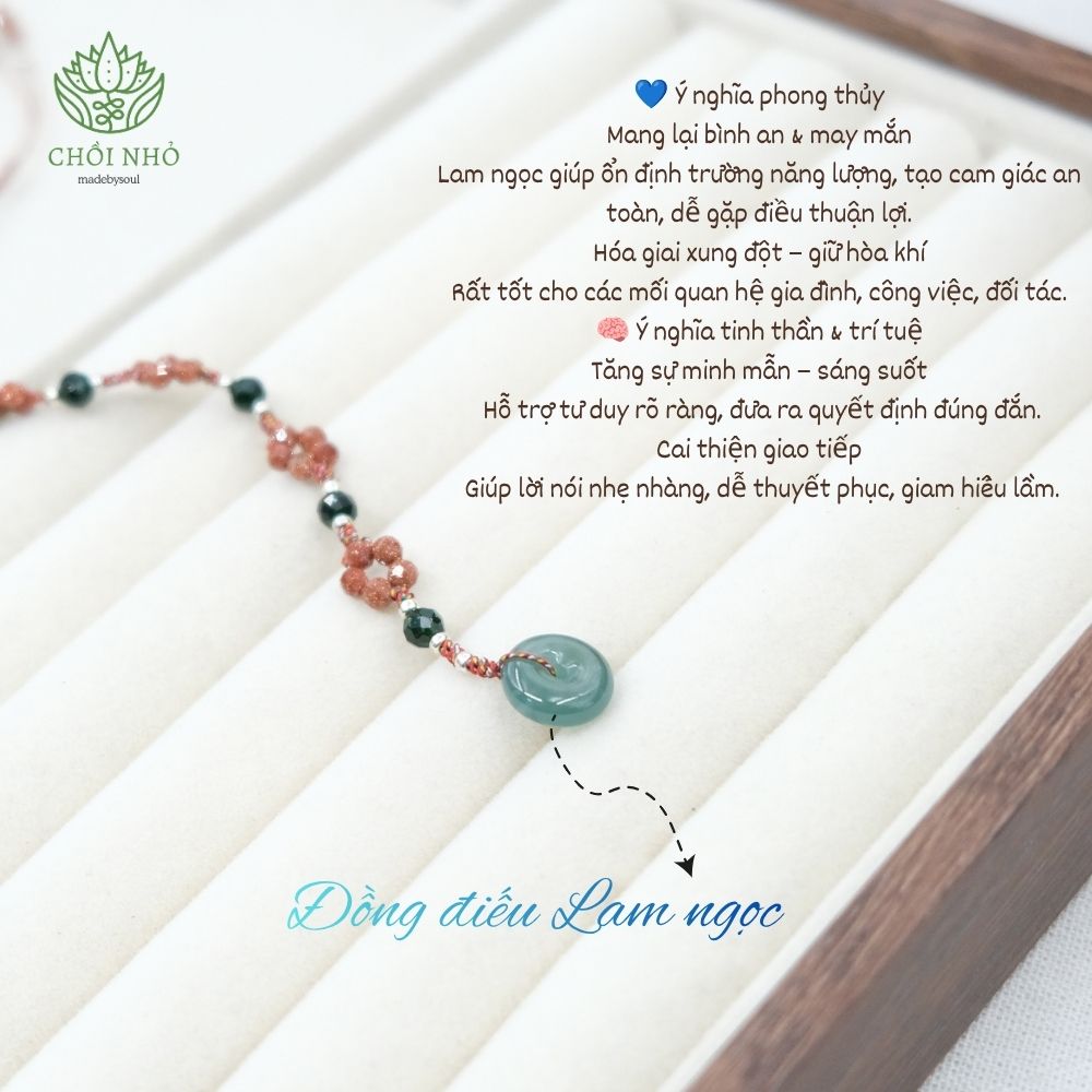 Vòng tay kết hạt kim sa nâu mix Đồng điều Lam Ngọc phong thủy | Chồi Nhỏ | Lắc tay cỏ 4 lá Điều chỉnh kích thước 7 Vòng tay kết hạt kim sa nâu mix Đồng điều Lam Ngọc phong thủy | Chồi Nhỏ | Lắc tay cỏ 4 lá Điều chỉnh kích thước - Ảnh 7