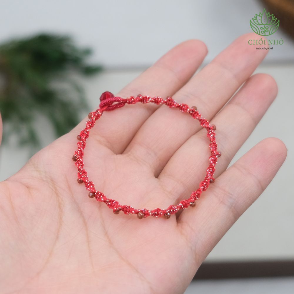 Vòng tay dây tết mix đá kim sa nâu lấp lánh | Chồi Nhỏ | Vòng tay dây tết sang chảnh không tua 2 Vòng tay dây tết mix đá kim sa nâu lấp lánh | Chồi Nhỏ | Vòng tay dây tết sang chảnh không tua - Ảnh 2