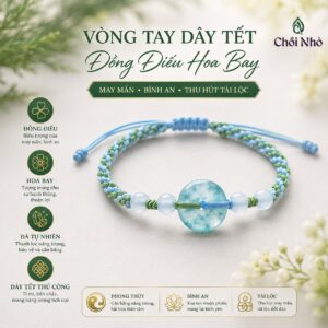 Vòng tay dây tết đồng điếu hoa bay 17mm