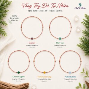 Vòng ngũ sắc sợi mảnh ngũ sắc đỏ xoắn ngũ sắc vàng mix đá phong thủy bản đặc biệt