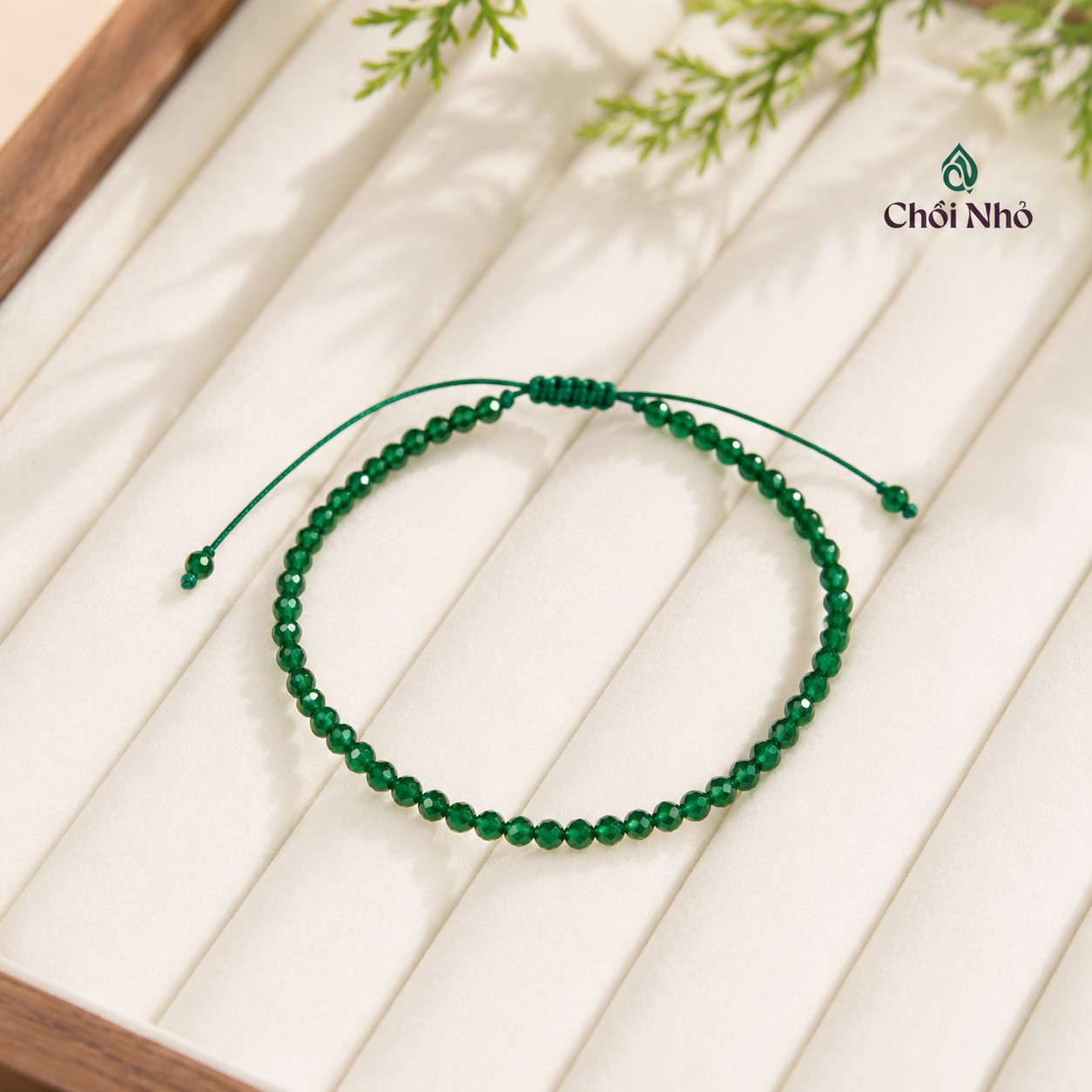 Vòng tay lắc chân đá kim sa lục freesize 3 Vòng tay lắc chân đá kim sa lục freesize - Ảnh 3