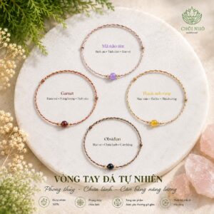 Vòng Tay Ngũ Sắc Phong Thủy Theo Mệnh - Dây Xoắn Mix Đá Màu
