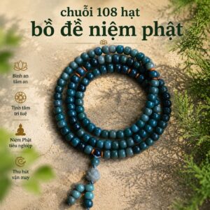 Chuỗi Hạt Bồ Đề Xanh Đậm Hình Trụ 8x10mm (54 Hạt / 108 Hạt)