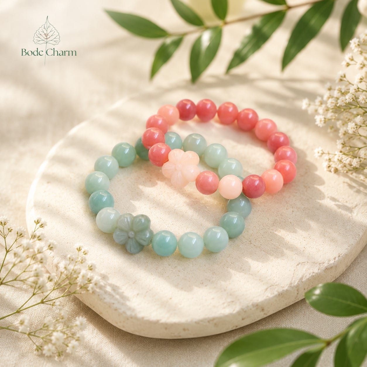 Bồ Đề mix hoa Hải Đường - Vòng tay bình an 2 Bồ Đề mix hoa Hải Đường - Vòng tay bình an - Ảnh 2