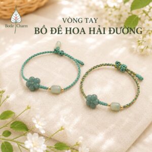 Vòng Tay bồ đề Mix Charm Hoa Hải Đường - Mệnh mộc, mệnh hỏa