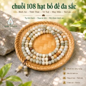 Chuỗi 108 Hạt Bồ Đề Thiết Kế Ngũ Sắc Truyền Thống