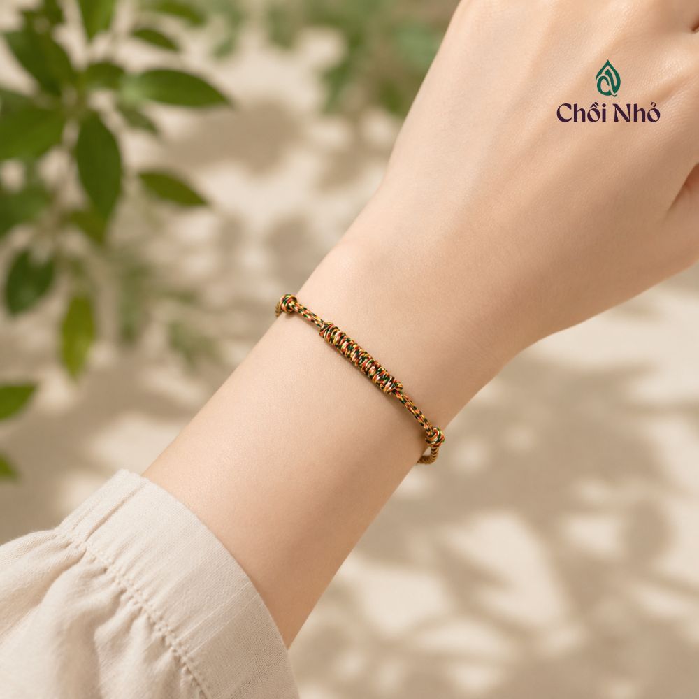 Vòng tay ngũ sắc thắt 18 nút kim cang cho nữ | dây ngũ sắc vàng ánh kim 1.5mm | freesize tay nữ | Chồi Nhỏ 2 Vòng tay ngũ sắc thắt 18 nút kim cang cho nữ | dây ngũ sắc vàng ánh kim 1.5mm | freesize tay nữ | Chồi Nhỏ - Ảnh 2