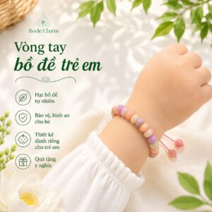 Vòng Tay Bồ Đề Trẻ Em Hạt Dẹt Đa Sắc Đôn Hoàng