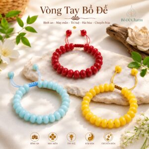 Vòng tay bồ đề hạt dẹt phong thủy cho người lớn