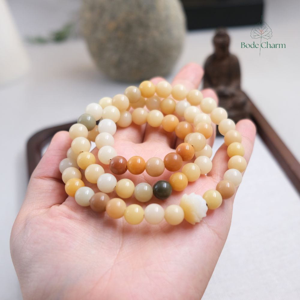 Chuỗi hạt Bồ Đề 8mm mix charm sen quấn 3 vòng 3 Chuỗi hạt Bồ Đề 8mm mix charm sen quấn 3 vòng - Ảnh 3