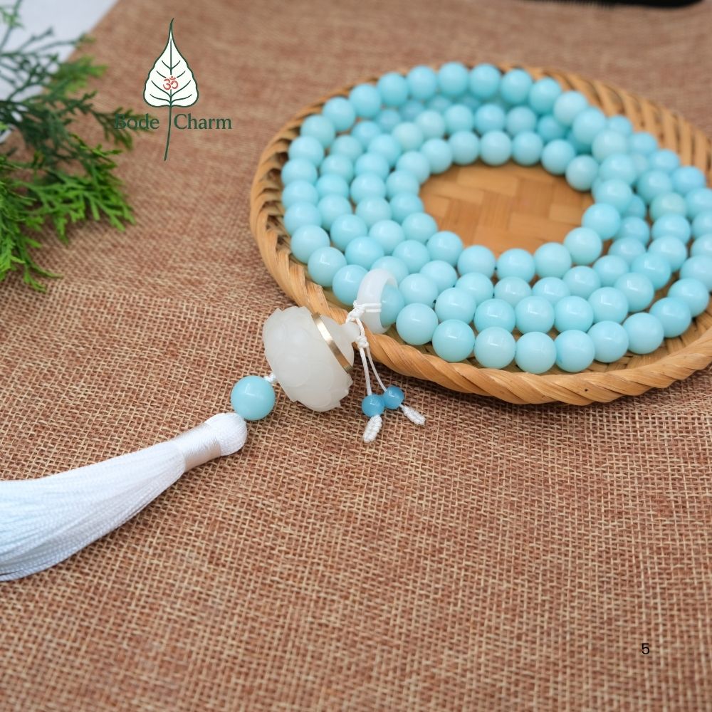 Chuỗi 108 Hạt Bồ Đề 12mm Màu Xanh Dương Mix Lư Sen Phát Quang 4 Chuỗi 108 Hạt Bồ Đề 12mm Màu Xanh Dương Mix Lư Sen Phát Quang - Ảnh 4