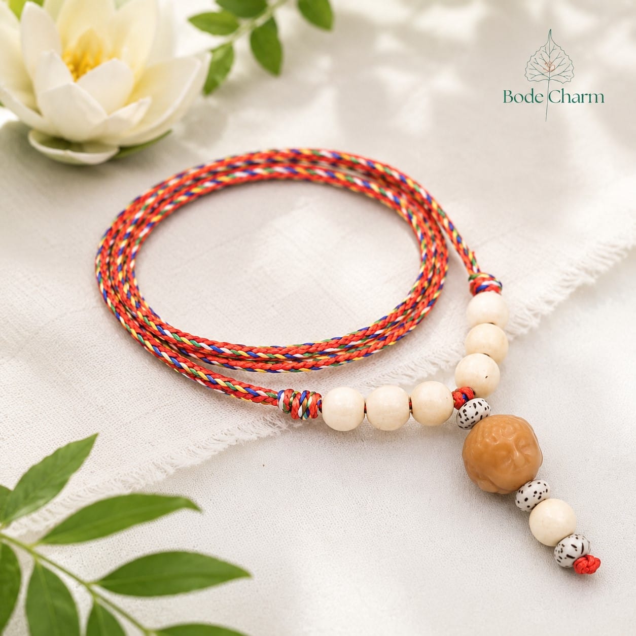 Dây chuyền chỉ ngũ sắc dâu tằm charm Phật và sen Bồ Đề 6 Dây chuyền chỉ ngũ sắc dâu tằm charm Phật và sen Bồ Đề - Ảnh 6