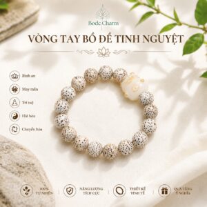 Vòng Tay Bồ Đề Tinh Nguyệt Cao Cấp Mix Charm Mèo Thần Tài Phong Thủy
