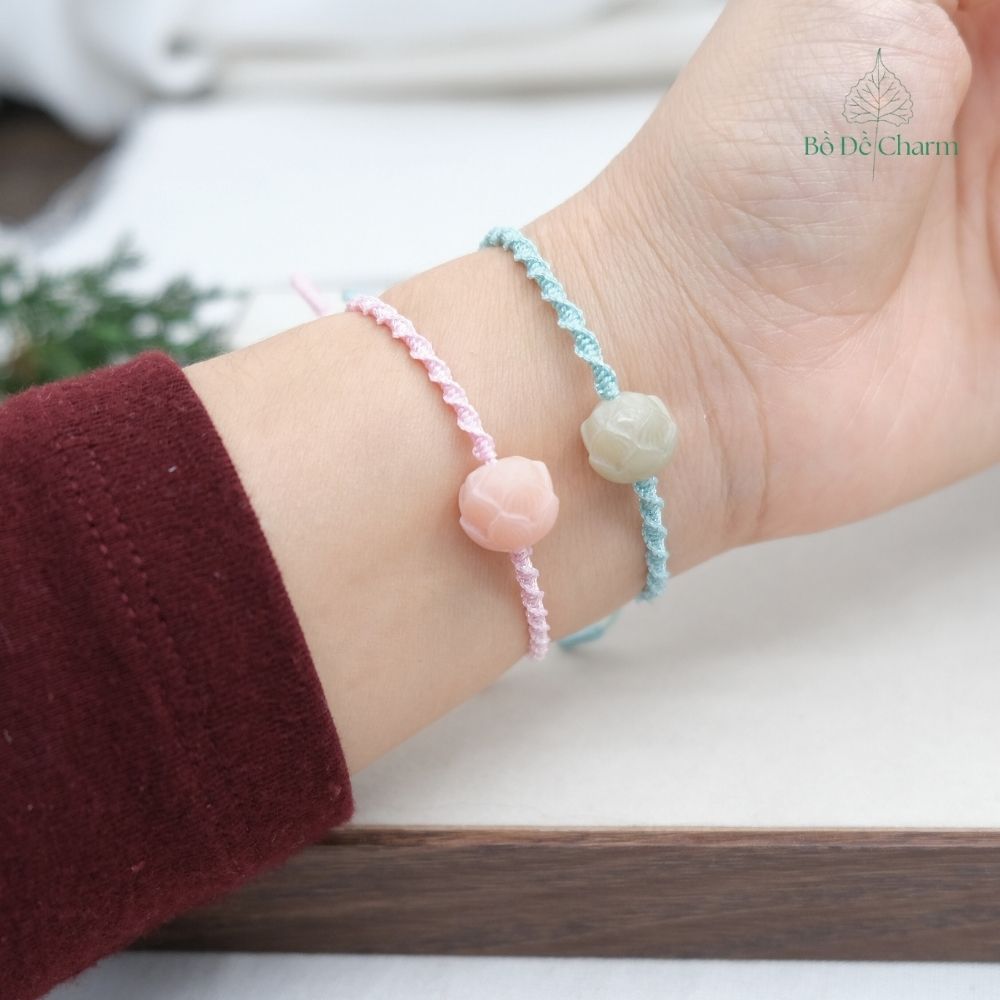 Vòng Tay Dây Tết Xoắn Mix Hoa Sen Bồ Đề 3 Vòng Tay Dây Tết Xoắn Mix Hoa Sen Bồ Đề - Ảnh 3