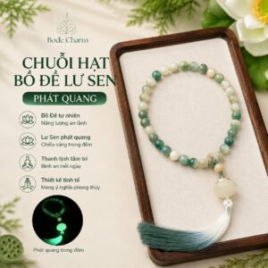Chuỗi 36 Hạt Bồ Đề Lư Sen Phát Quang Phong Thủy Bình An